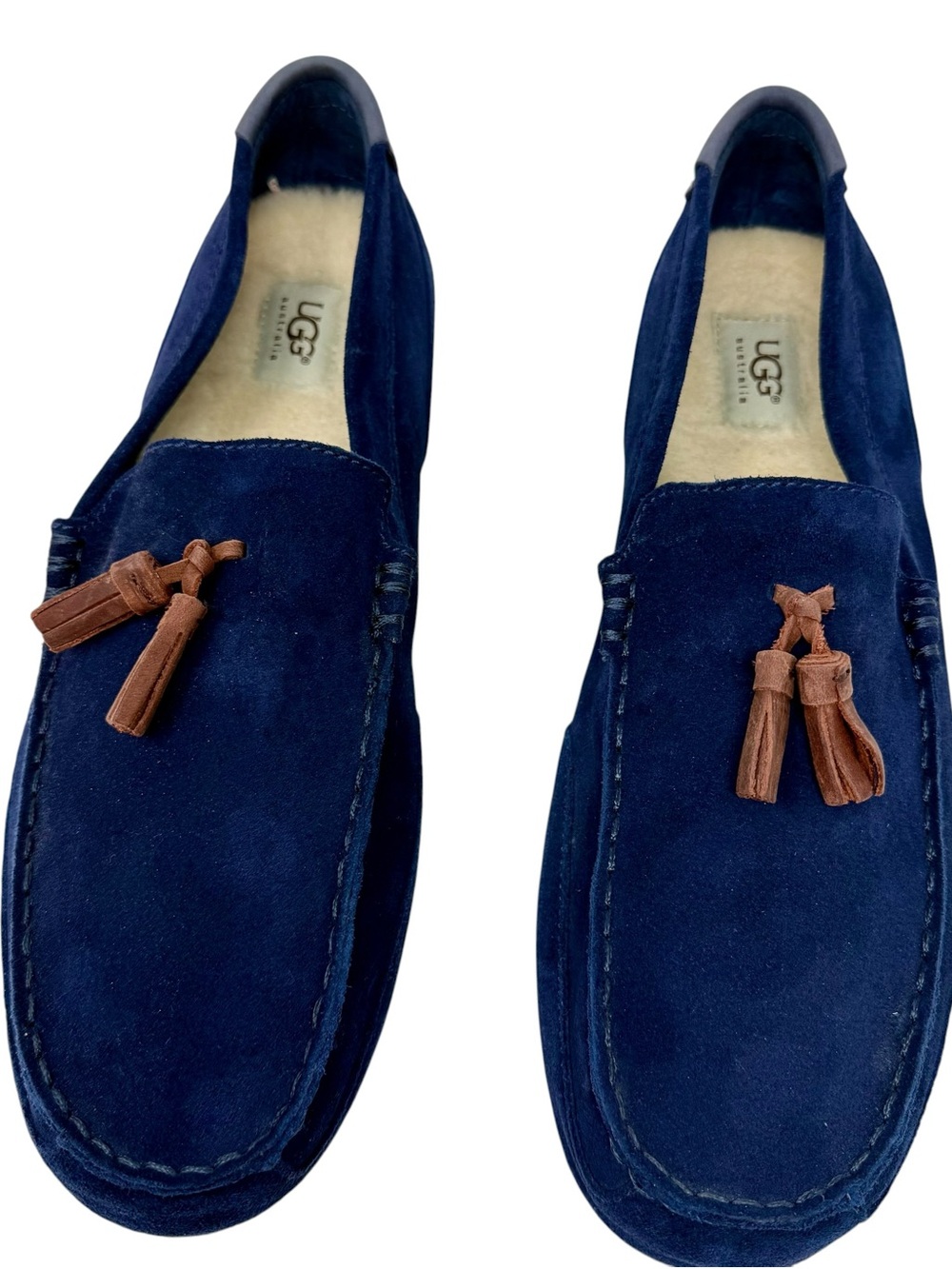 UGG Boylan Men’s Size 13 Blue suede Tassel Loafer shoes Driver bottom New